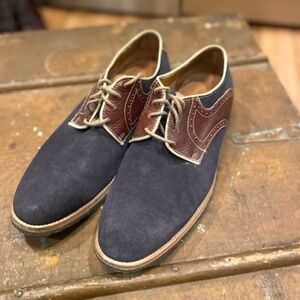 Johnston & Murphy Blue Suede/Leather Oxford 11.5